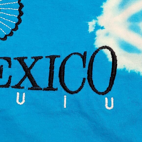 Vintage New-Mexico Crop-Top Shirt Womens Medium 19x18 Blue - Picture 9 of 11